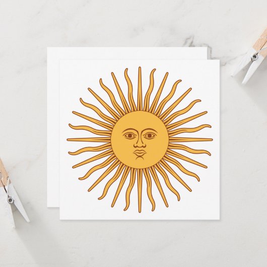 Carte Sun of May (Soleil argentin) (Devant/Arrière en situation)