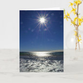 Carte Sun Star Bursting Over the Ocean Note Card (Fleur jaune)