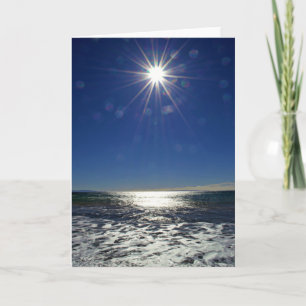 Carte Sun Star Bursting Over the Ocean Note Card