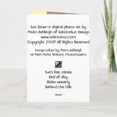 Carte Sun vers le bas (Dos)