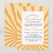 Carte Sunburst Little Ray Of Sunshine Baby shower (Devant / Derrière)