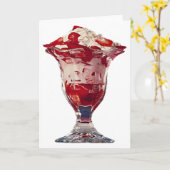 Carte Sundae aux fraises (Fleur jaune)