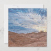 Sundown Over Sand Dunes On Wood Grain Photo
