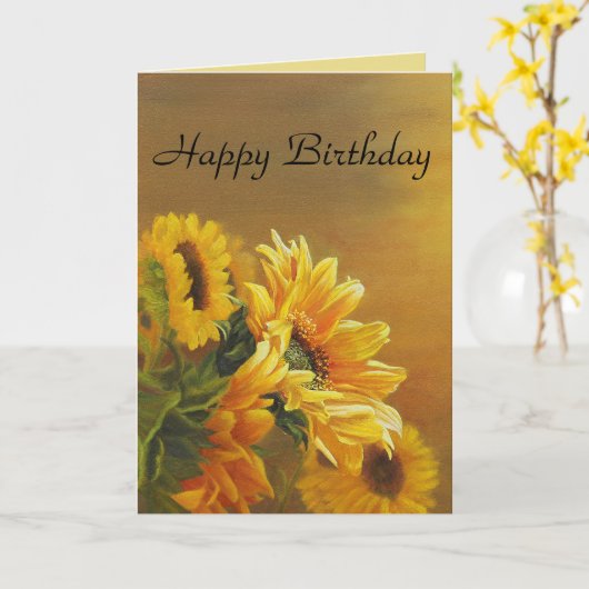 Carte Sunfleurs dorées (Fleur jaune)