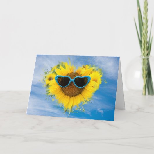 Carte Sunflower Anniversaire Coeur (Devant)