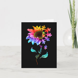 Carte Sunflower Be Kind Puzzle Piece Sensibilisation sur