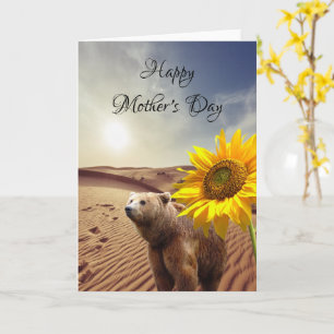 Carte Sunflower Bear Mother's Day