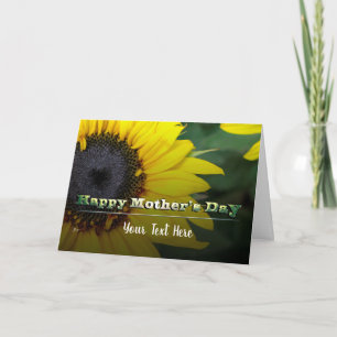 Carte Sunflower Bonne fête des mères Texte personnalisé