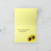Carte Sunflower Carte Fleur Jaune Carte de voeux (Intérieur)