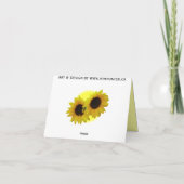 Carte Sunflower Carte Fleur Jaune Carte de voeux (Dos)