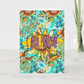 Carte Sunflower Craze coloré motif d'été (Devant)