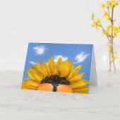 Carte Sunflower et lunettes de soleil à demi-anniversair (Fleur jaune)