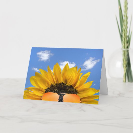 Carte Sunflower et lunettes de soleil à demi-anniversair (Devant)