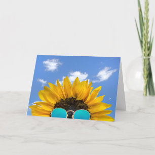 Carte Sunflower et lunettes de soleil à demi-anniversair