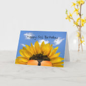 Carte Sunflower et lunettes de soleil à demi-anniversair (Fleur jaune)