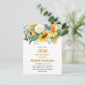 Carte Sunflower Eucalyptus Floral 90e anniversaire (Debout devant)