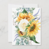 Carte Sunflower Eucalyptus Floral 90e anniversaire (Dos)