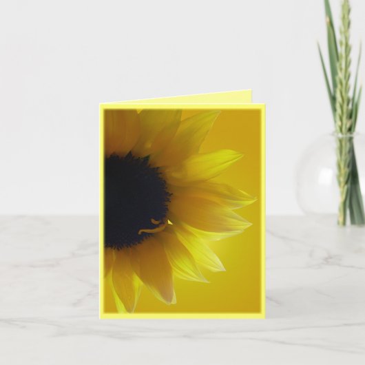 Carte Sunflower Fleur Jaune Carte de voeux Blank (Devant)