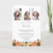 Carte Sunflower Funeral Order of Service 4 Photo (Dos)