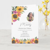 Carte Sunflower Funeral Order of Service 4 Photo (Fleur jaune)