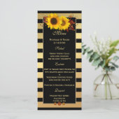 Carte Sunflower Gold Mariage ou Thanksgiving Menu  (Debout devant)
