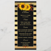 Carte Sunflower Gold Mariage ou Thanksgiving Menu  (Devant)
