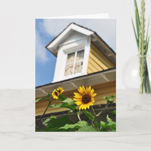 Carte Sunflower House fleurs jaunes été (Devant)