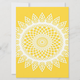 Carte Sunflower Mandala - Unique cadeau d'anniversaire