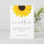 Carte Sunflower Mariage Love Thanks (Debout devant)
