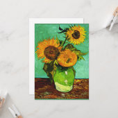 Carte Sunflowers, 3, par Vincent van Gogh (Devant/Arrière en situation)