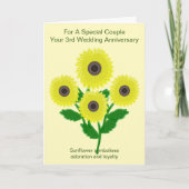 Carte Sunflowers 3e anniversaire Mariage personnalisé (Devant)
