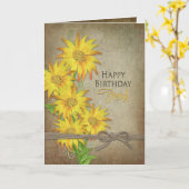 Carte Sunflowers - Anniversaire - Ami (Fleur jaune)
