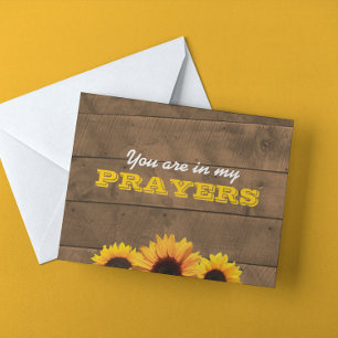 Carte Sunflowers & Barnwood Dans Mes Prières Note Card