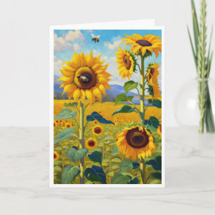Carte Sunflowers Happy Birthday Ajouter votre texte salu