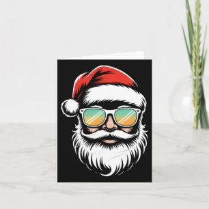 Carte Sungles rétro Père Noël Face Noël Noël Noël Hommes