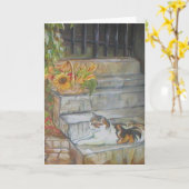 Carte Sunning Tabby (Fleur jaune)