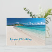 Carte Sunny Beach Birthday Wishes Flat Greeting Card (Debout devant)
