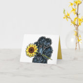 Carte Sunny Black Miniature Poodle Yellow Inside (Fleur jaune)