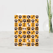 Carte Sunny Cat Paw Print Checkerboard (Dos)