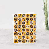 Carte Sunny Cat Paw Print Checkerboard (Devant)