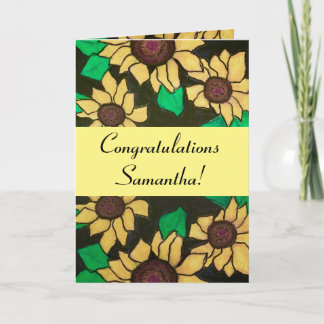 Carte Sunny Sunflower Félicitations pour le diplôme Jaun