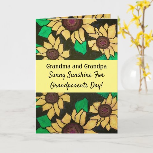 Carte Sunny Sunflowers Joyeux Grand-parents Jour (Fleur jaune)