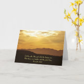Carte Sunrise Fog Mountain Scripture Card Proverbe 4:18 (Fleur jaune)