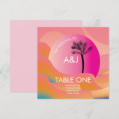 Carte Sunrise Tropical Gras Rose Orange Mariage Siège (Devant / Derrière)