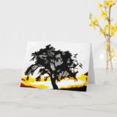 Carte Sunset abstrait (Fleur jaune)