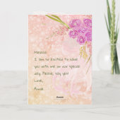 Carte Sunset blush Bow Bright rose Bouquet  (Dos)