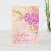 Carte Sunset blush Bow Bright rose Bouquet  (Devant)