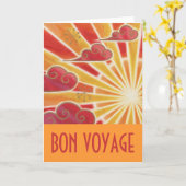 Carte Sunset 'Bon Voyage' orange (Fleur jaune)