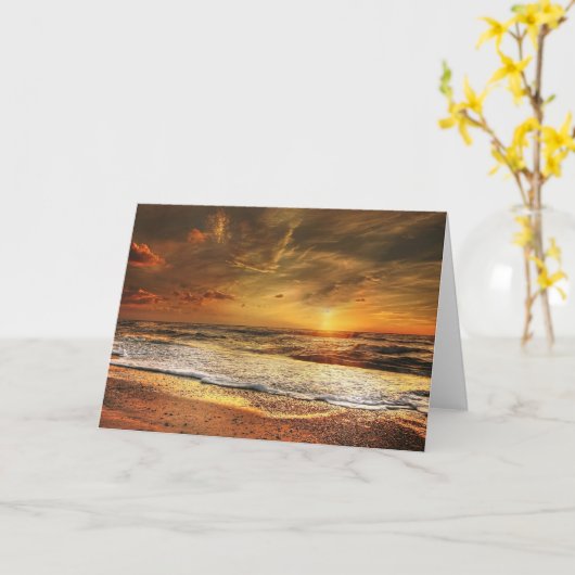 Carte Sunset de la mer du Nord (Fleur jaune)