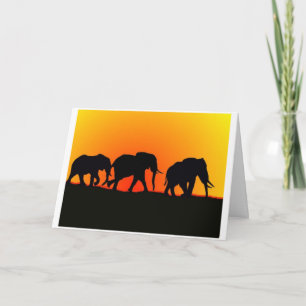 Carte Sunset Elephants